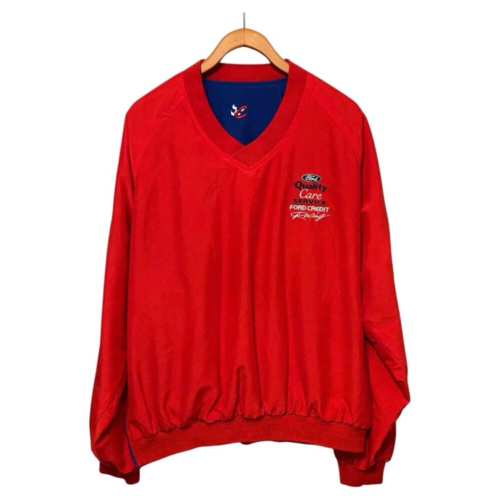 Ford Quality Care Racing Pullover Dale Jarrett Chase L Reversible Red Blue Vtg